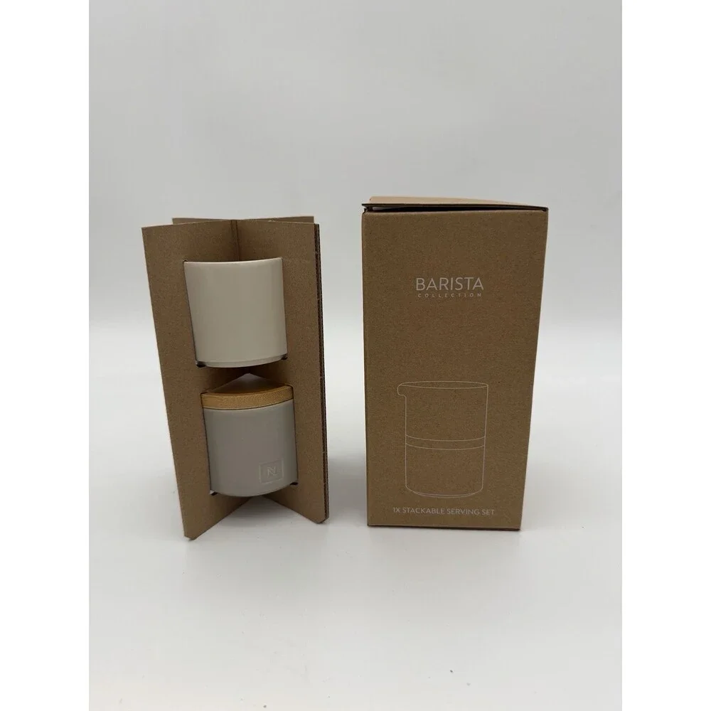 Nespresso Barista Collection Stackable Serving Sugar & Creamer Set New